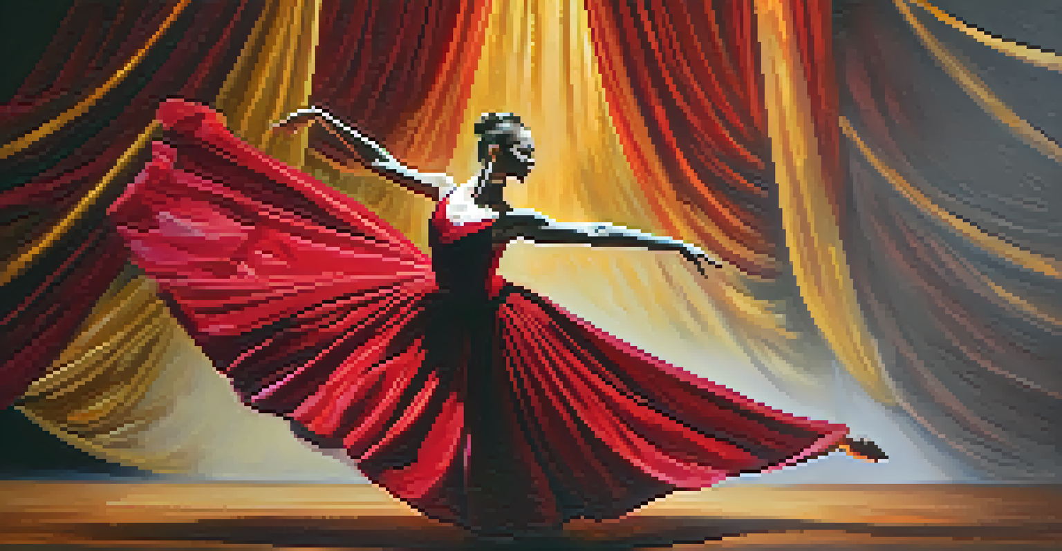 A Russian ballet dancer performing a grand jeté on stage with dramatic lighting.