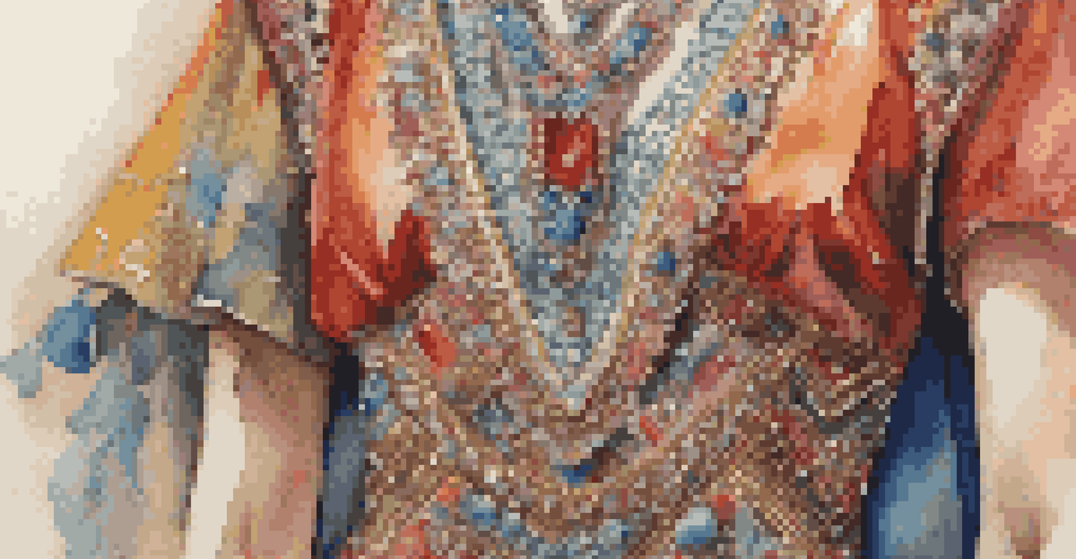 A detailed view of a dance costume that combines masculine and feminine features, showcasing vibrant colors and intricate designs.