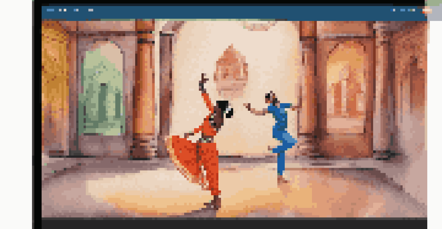 Dancers from different cultures connecting through a video call, showcasing their dance styles in a collaborative environment.