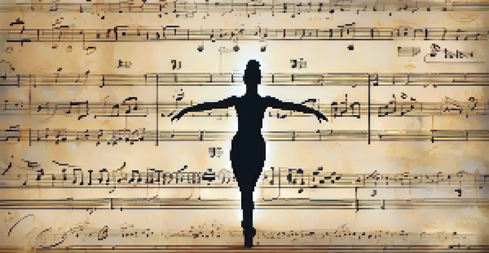 A detailed view of Benesh Movement Notation with symbols on parchment, illuminated with soft lighting.