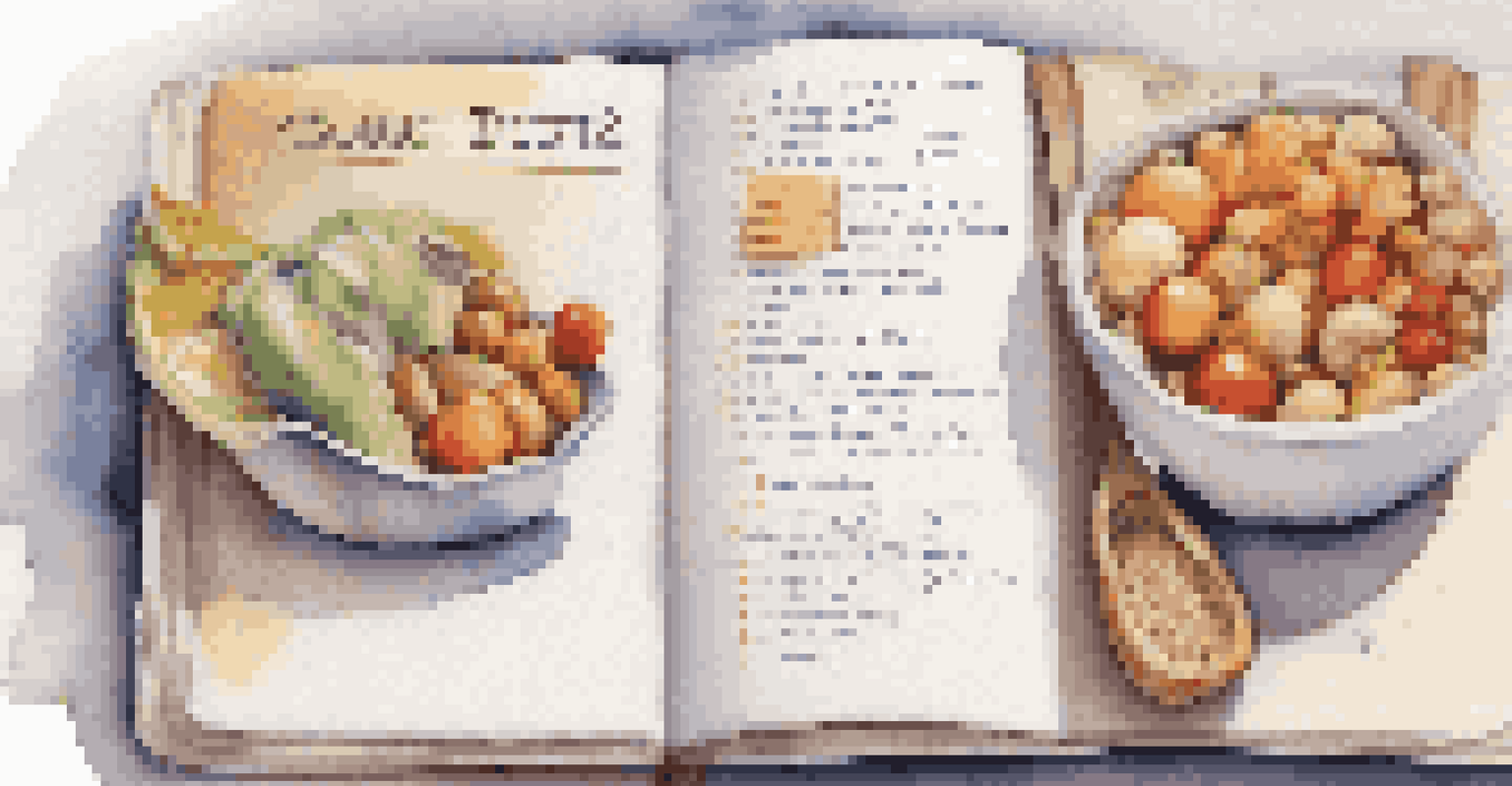 A close-up of an open food diary surrounded by healthy gluten-free foods, emphasizing notes on dietary choices and symptoms.