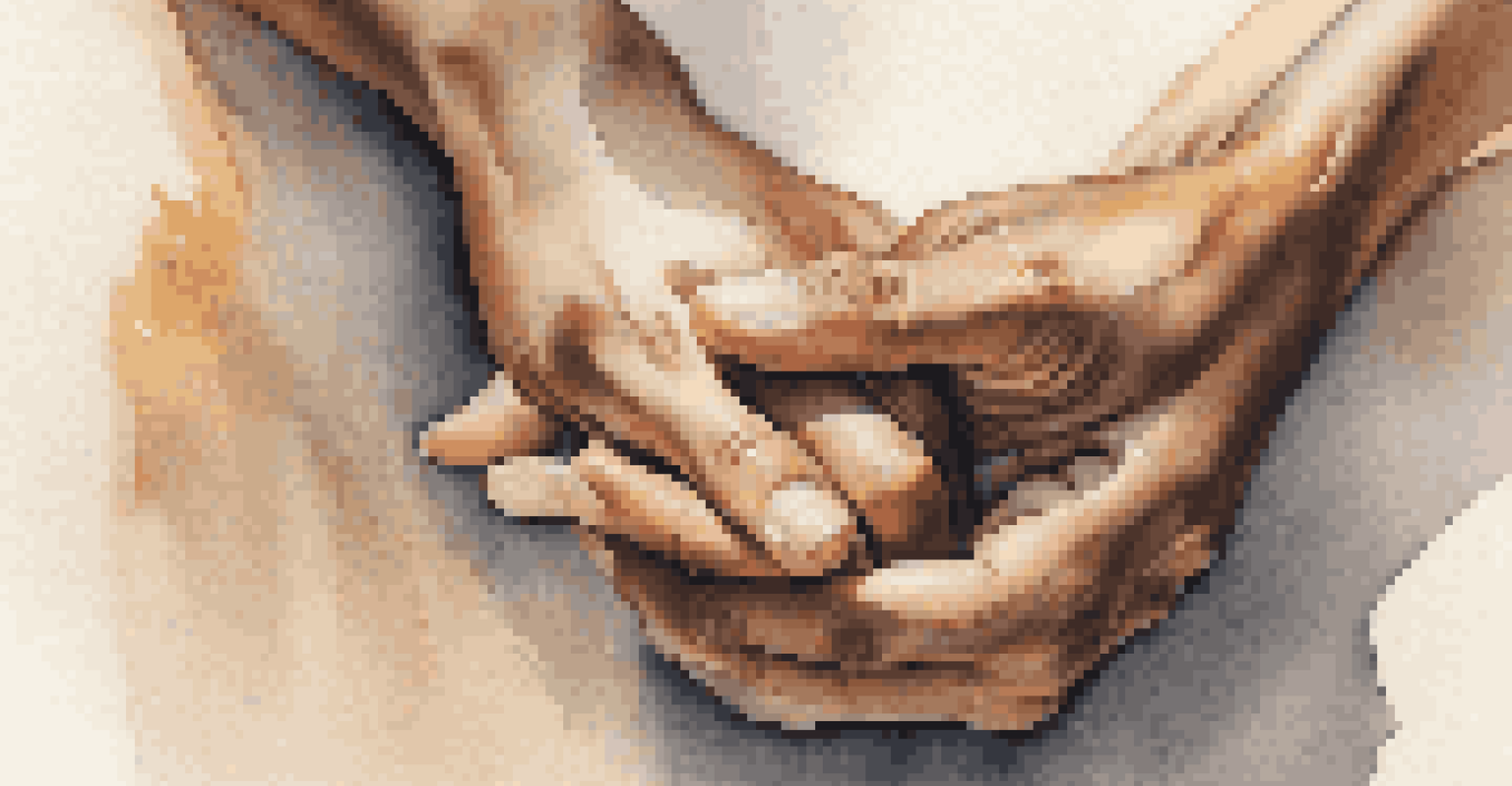 A close-up of two dancers' hands intertwined, symbolizing trust and connection in a serene setting.