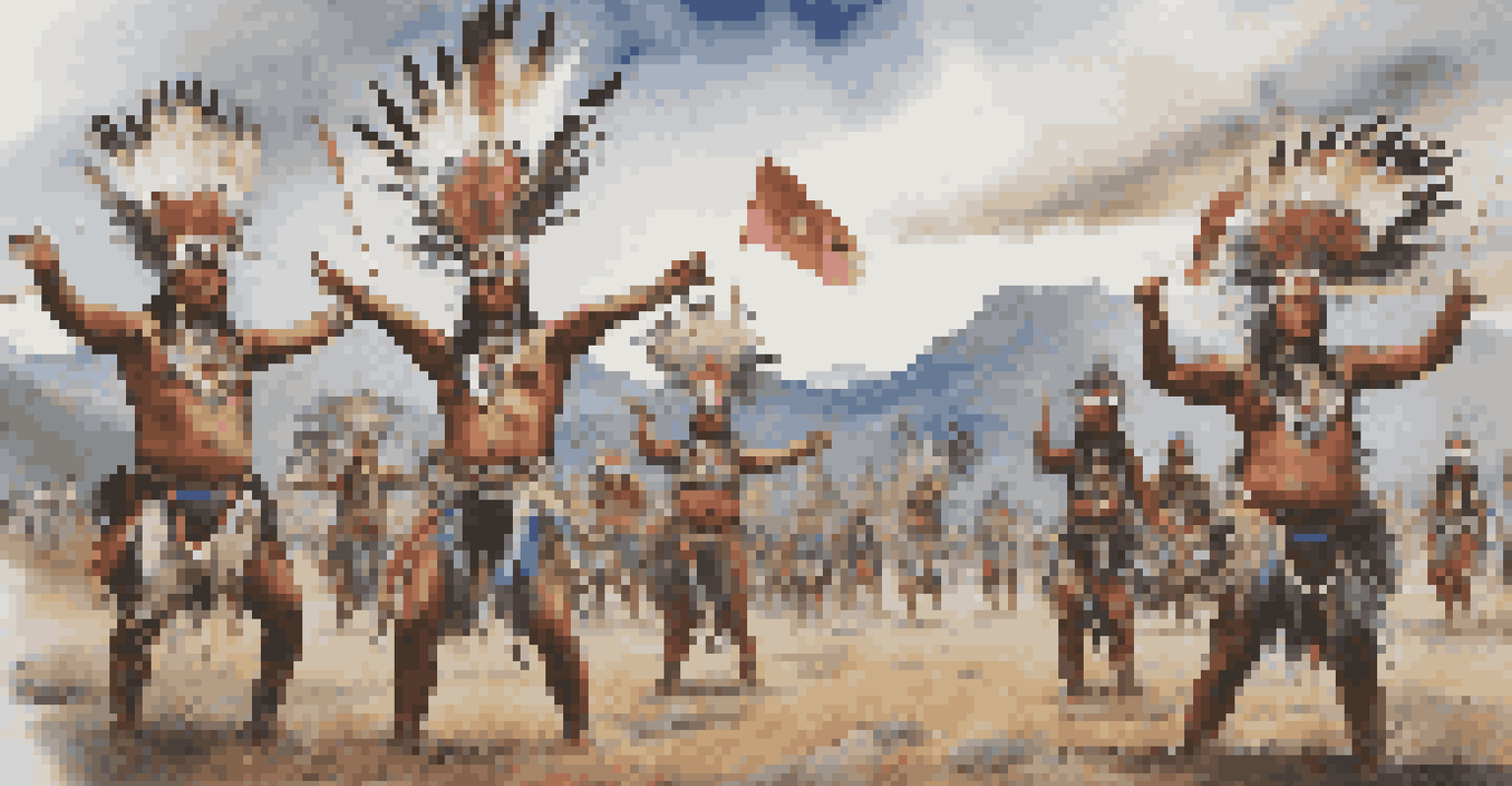 Indigenous dancers performing a traditional dance at a protest, showcasing cultural identity and activism against environmental injustice.