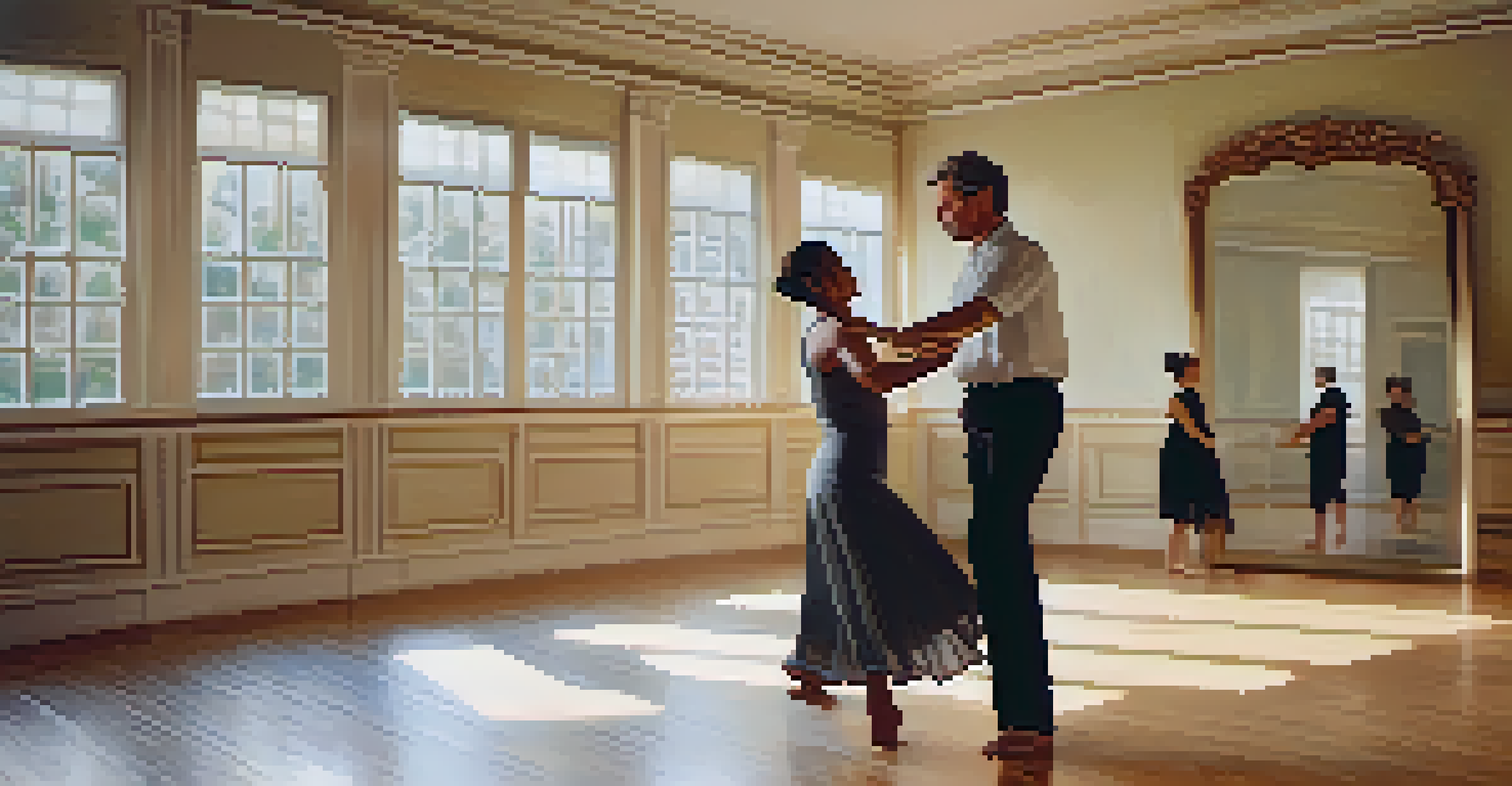 A therapist guiding a participant in a dance therapy session, showcasing a connection through movement.