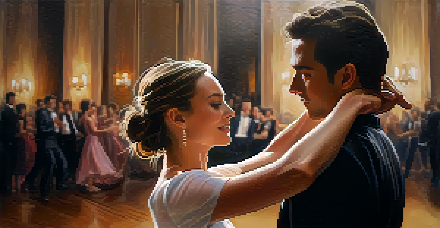 Two dancers in a close-up, showcasing their connection and expressive body language during a partner dance.