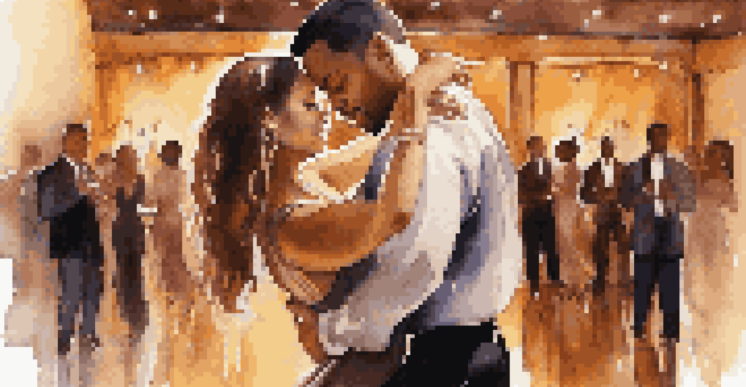 A couple dancing Bachata in a romantic setting, emphasizing closeness and emotion in their movements.