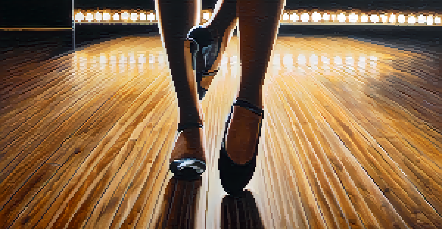 A close-up of a dancer's feet performing intricate footwork on a wooden stage, with dramatic lighting highlighting the texture of the floor and shoes.