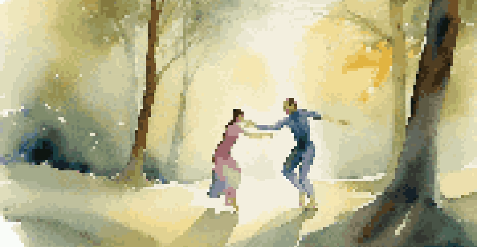 A peaceful dance therapy session in a calming environment, focusing on expressive movement and emotional release.