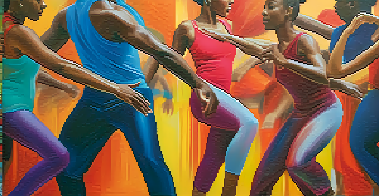 Close-up of diverse hands dancing, highlighting textures and colors that express community and rhythm.
