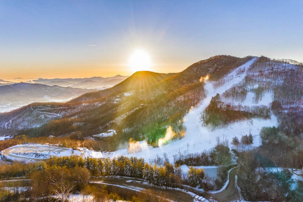 Sunrise over Cataloochee Ski Area