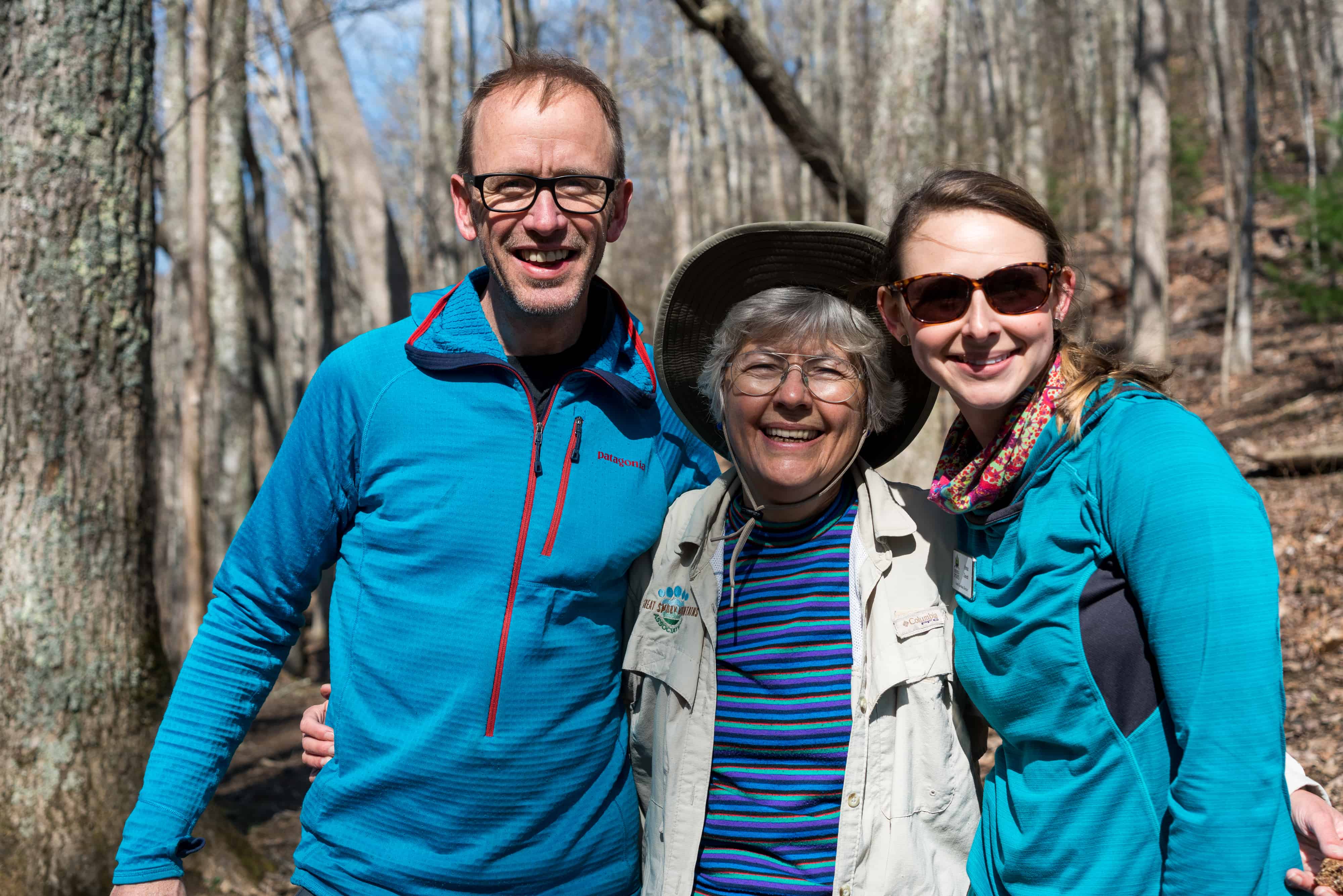 Sean Perry, Danny Bernstein, and Anna from Friends of the Smokies