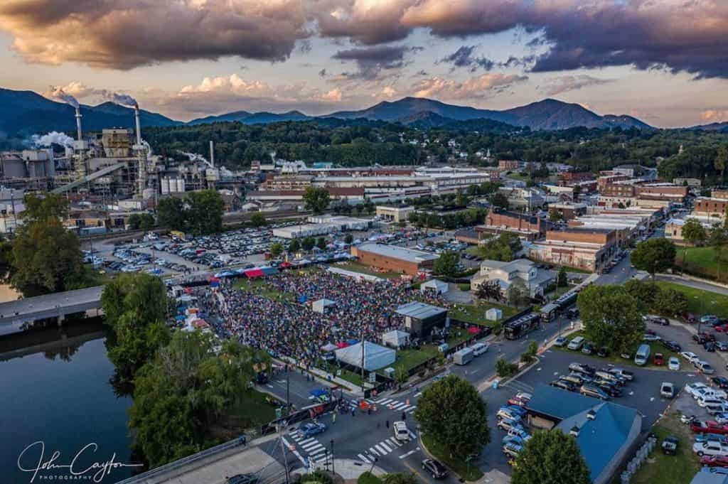 Aerial view of Canton, NC.