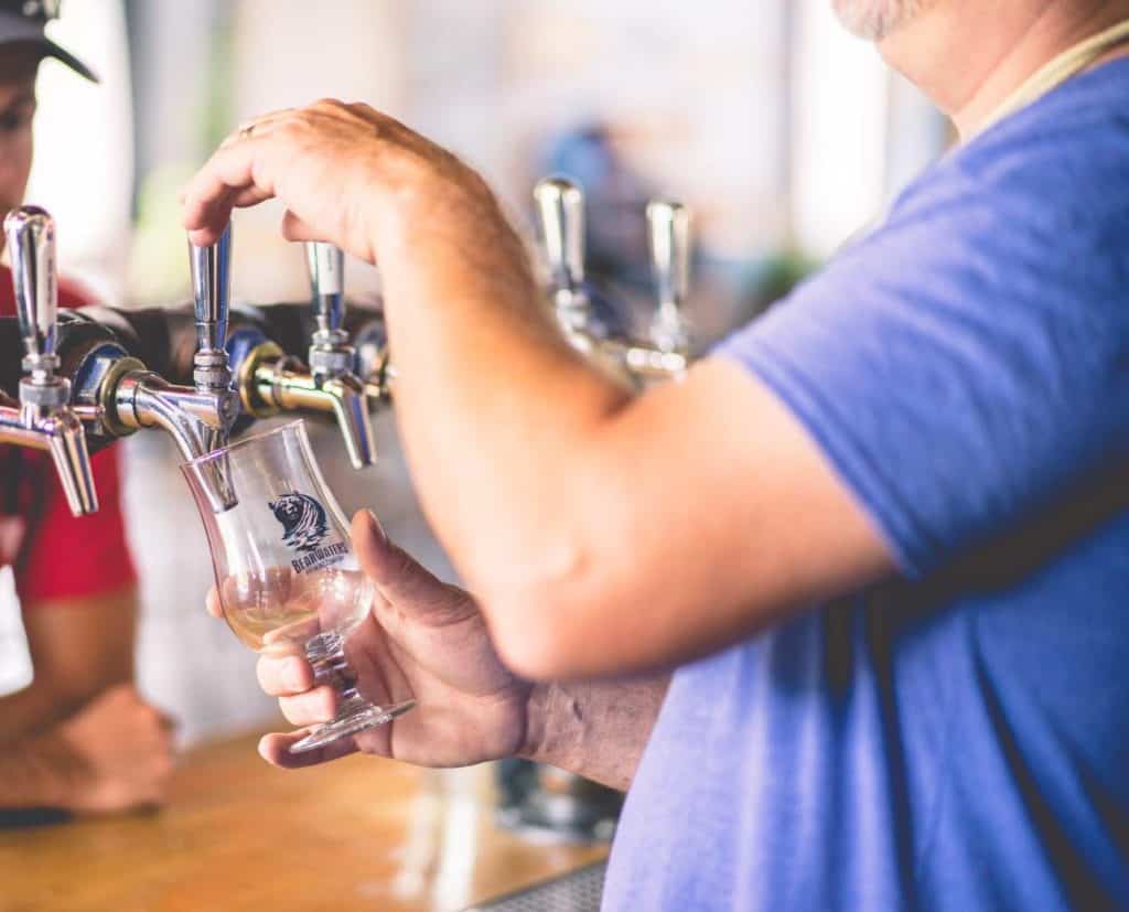 BearWaters Brewery Beer Pouring
