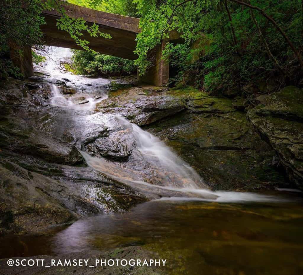 Shot from below the waterfall at Wildcat Falls in Canton, NC
