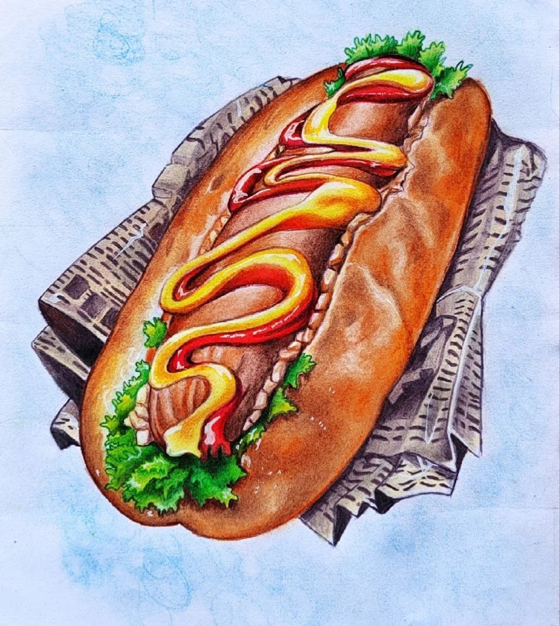Colourful illustrated food study