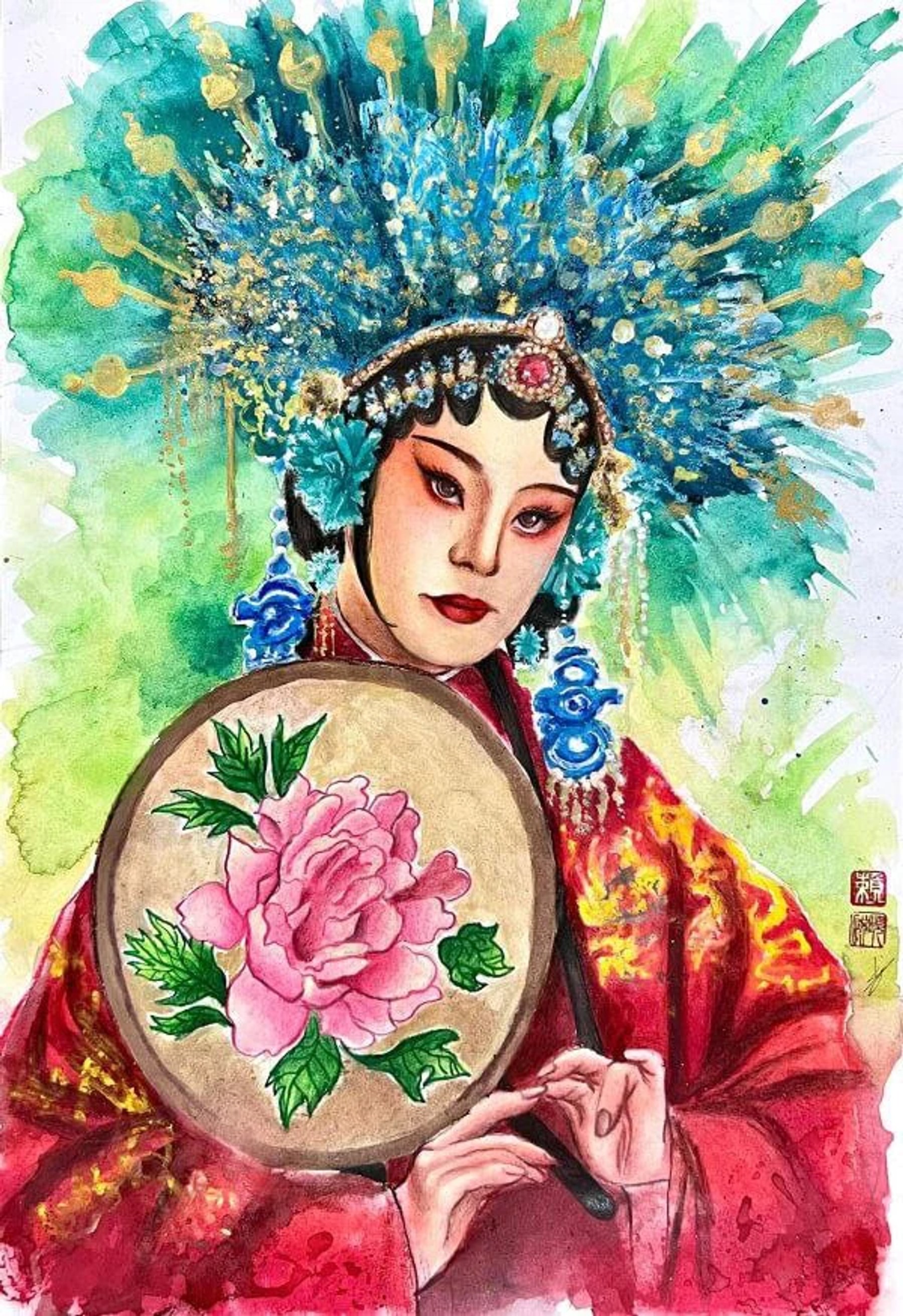 Colourful Penang Teow Chew opera performer
