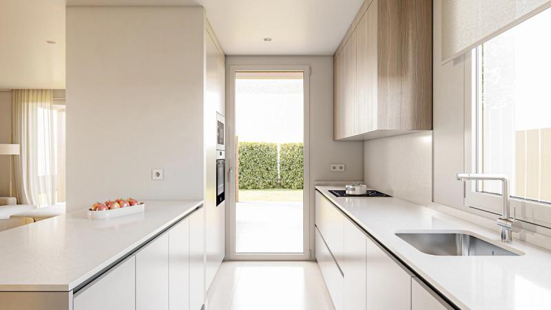 Detalle de cocina con electrodomésticos integrados en Jardín de Vega