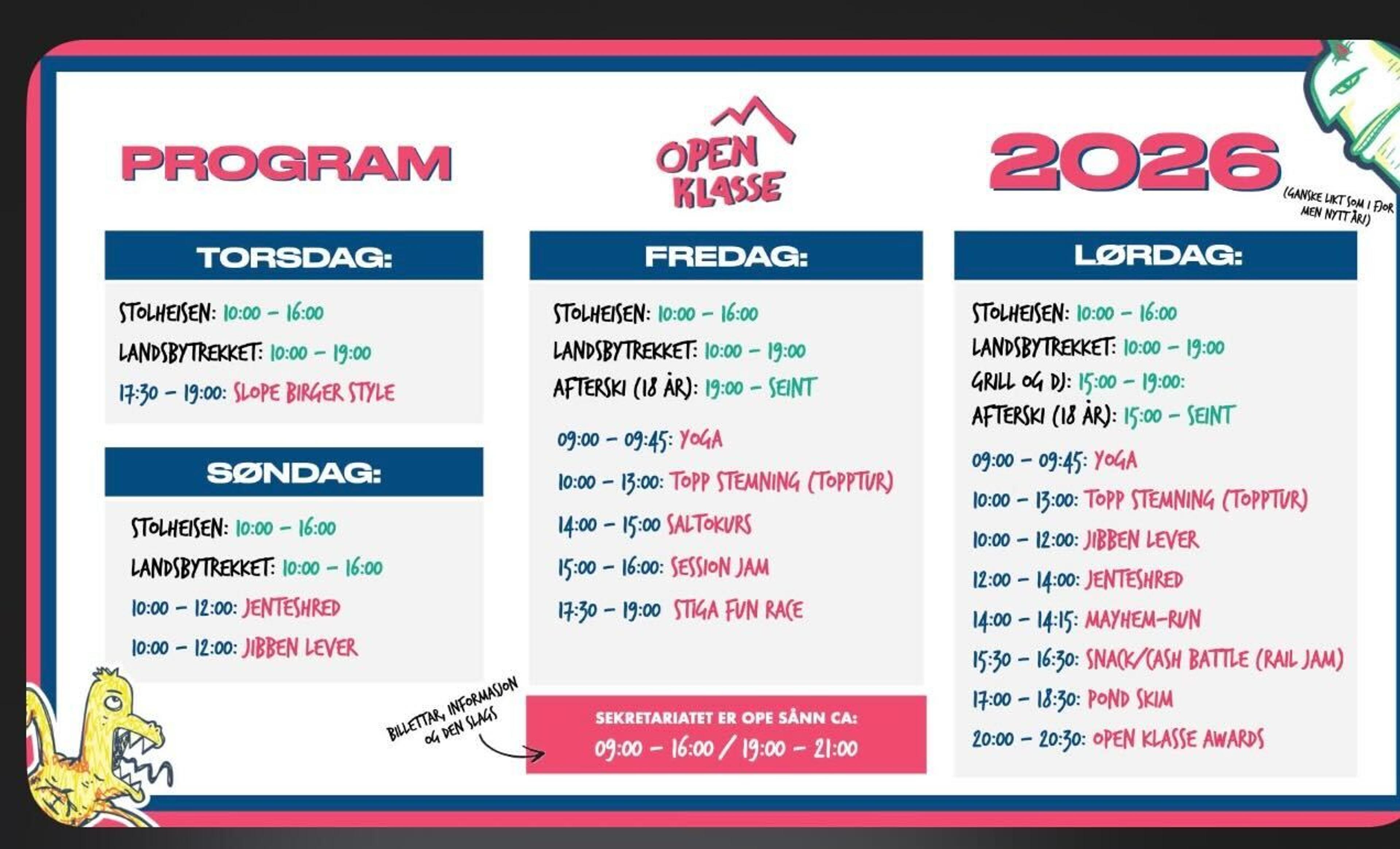 Program Open Klasse 2026