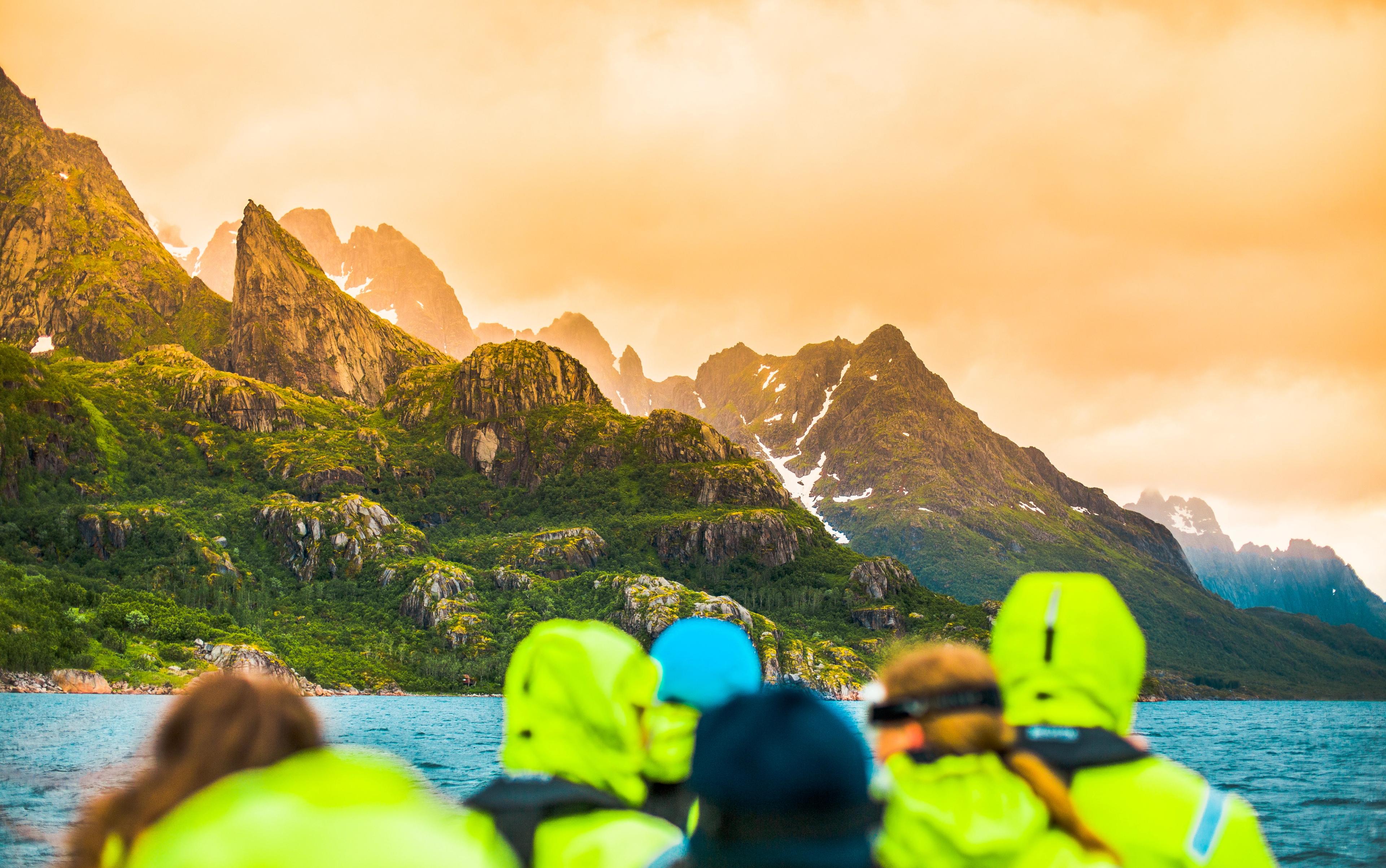 Mountain view from rib boat