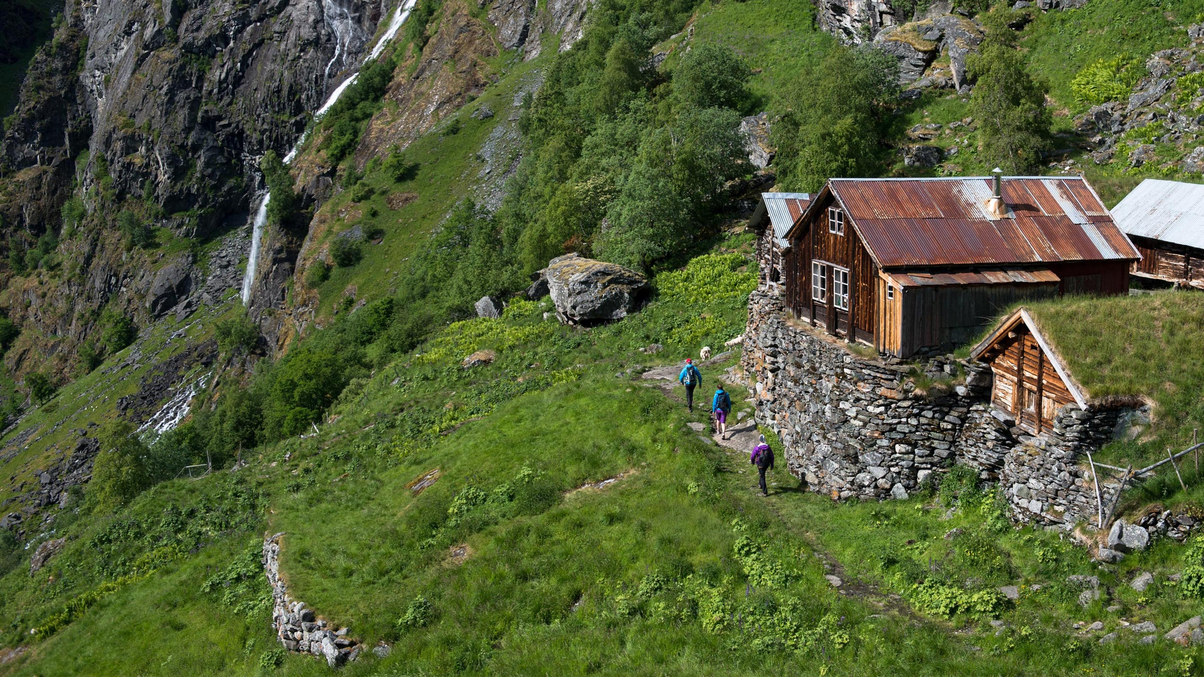 A cottage the Aurlandsdalen Valley