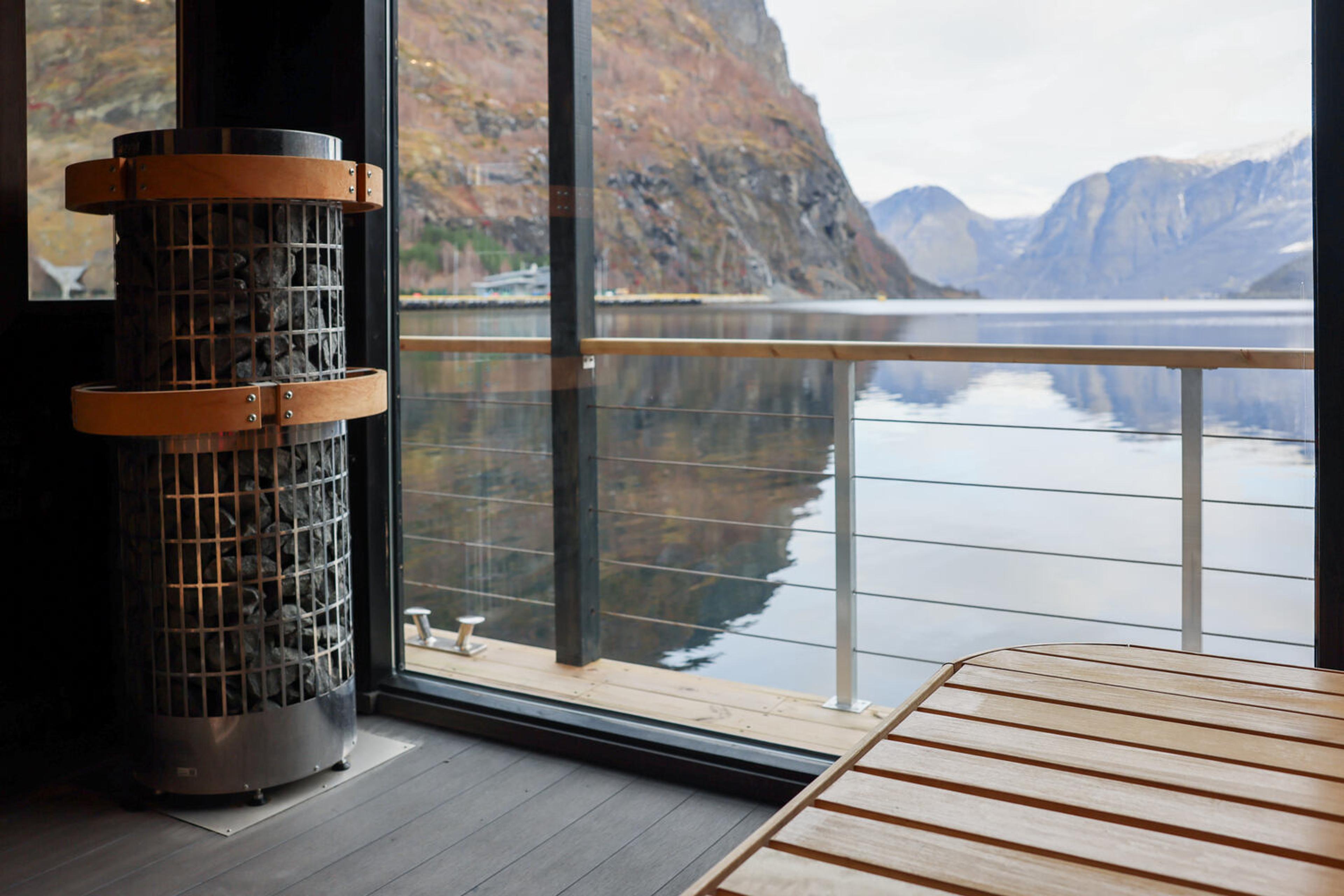 view from sauna in flåm