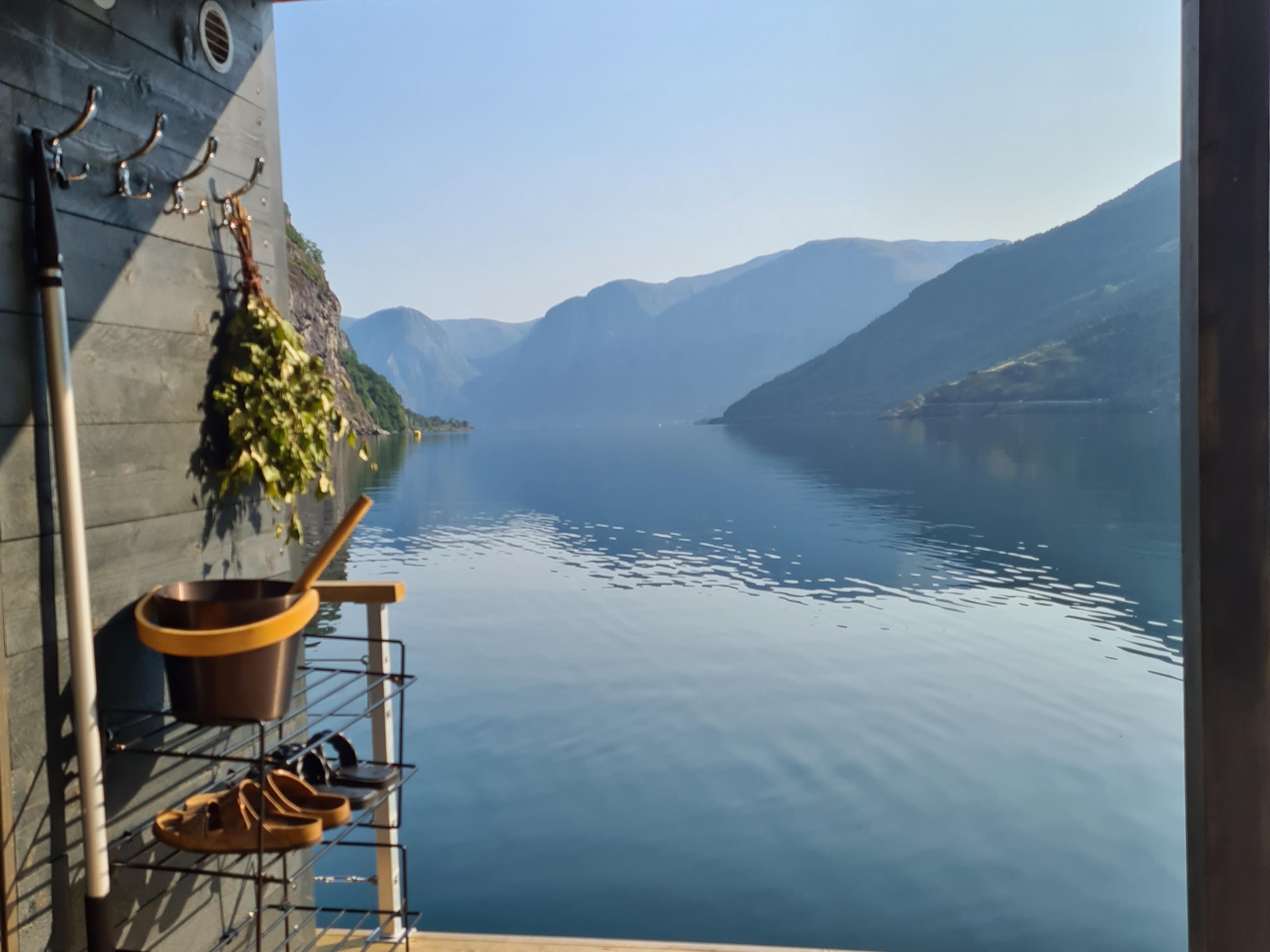 view from sauna in flåm