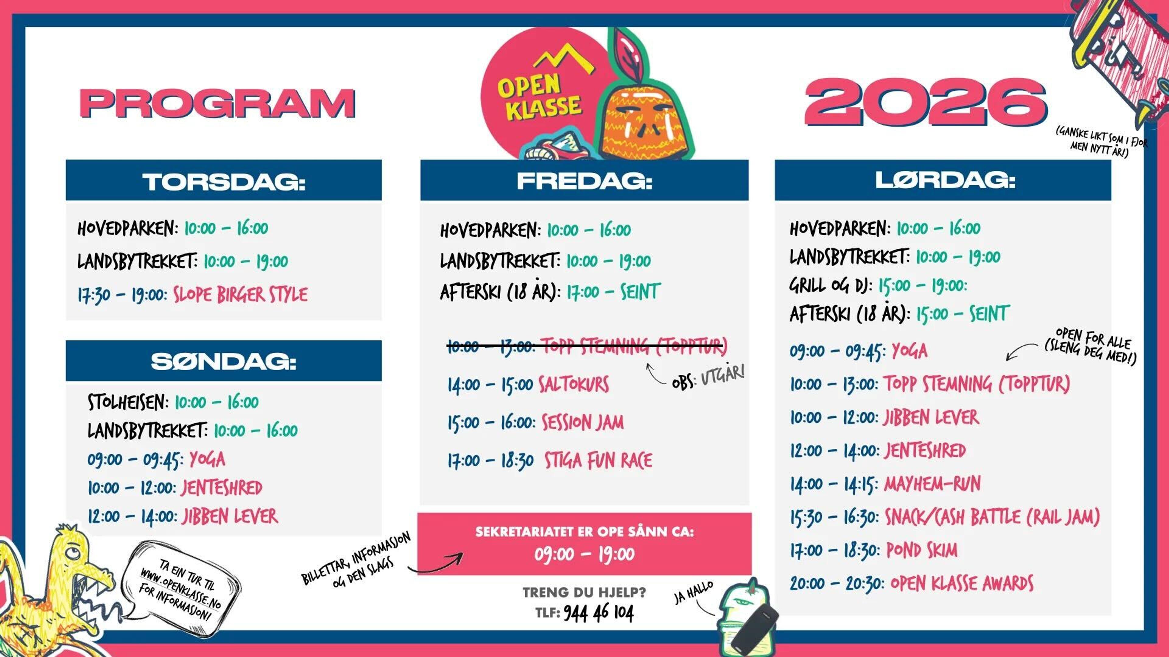 Program Open Klasse 2026