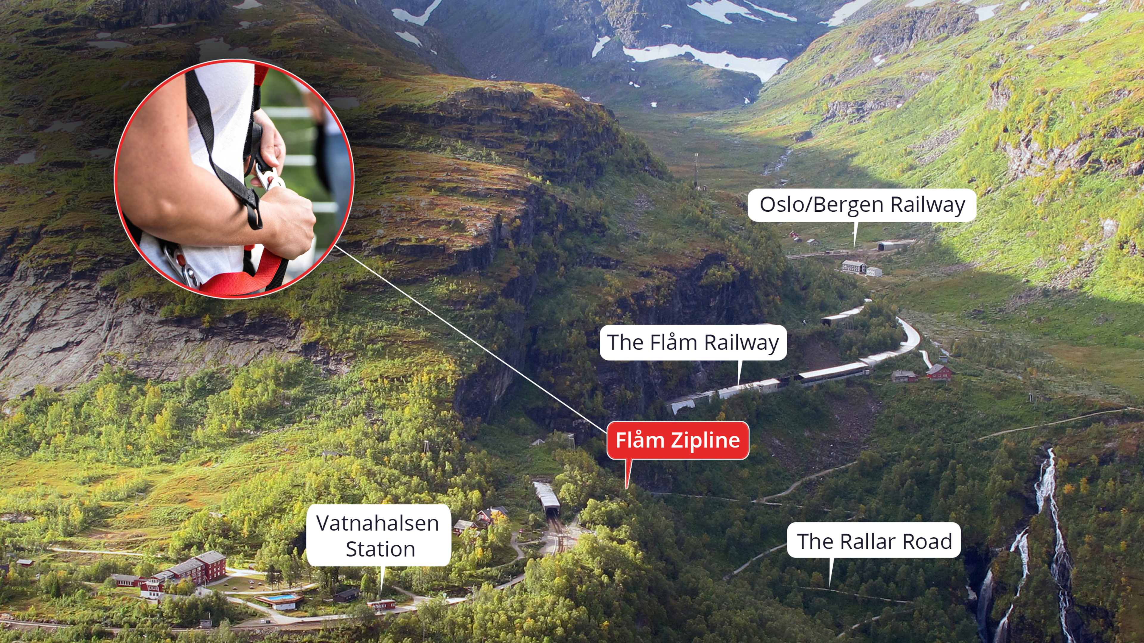 Flåm Zipline Location