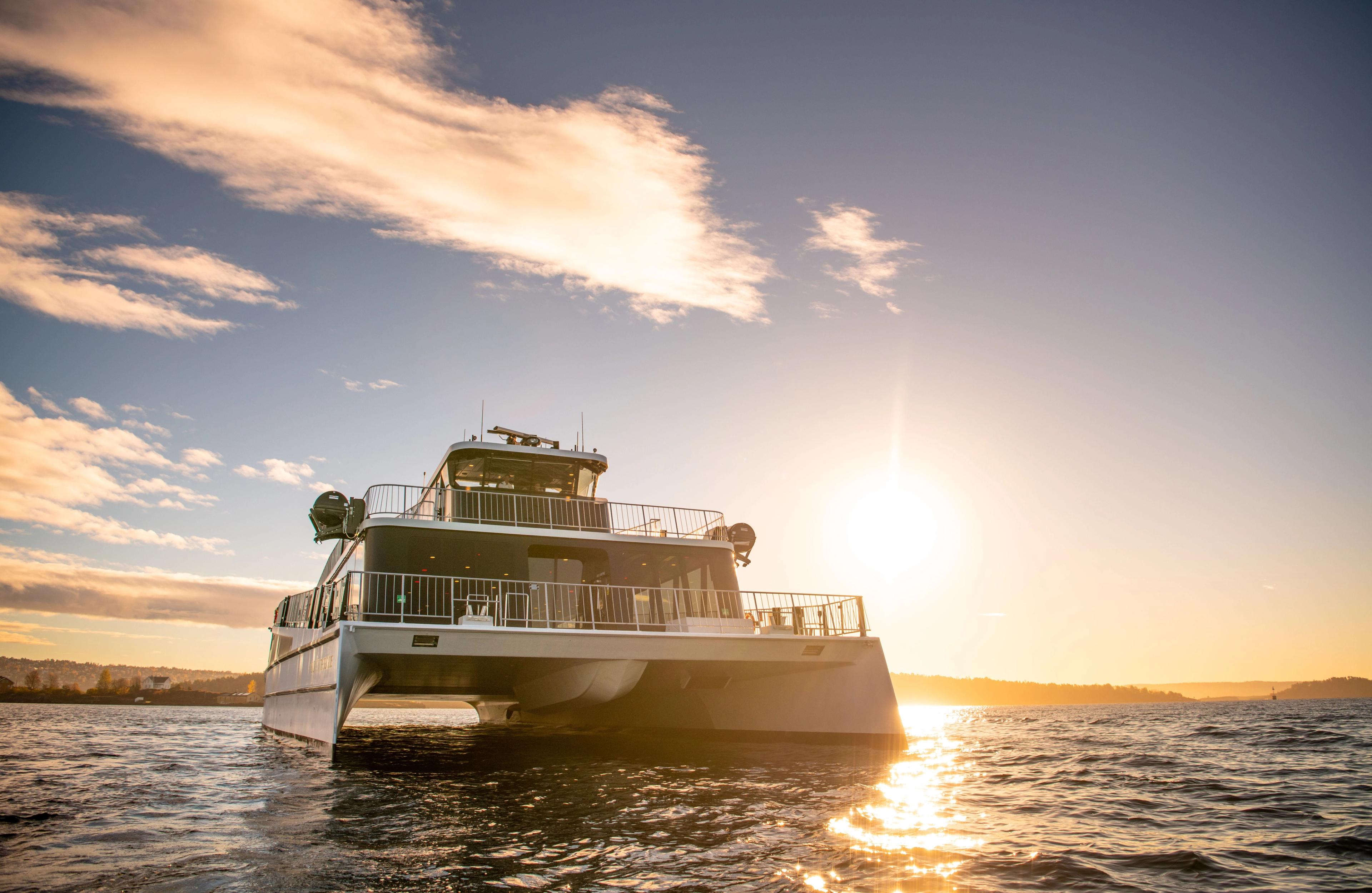 Fjord cruise at sunset