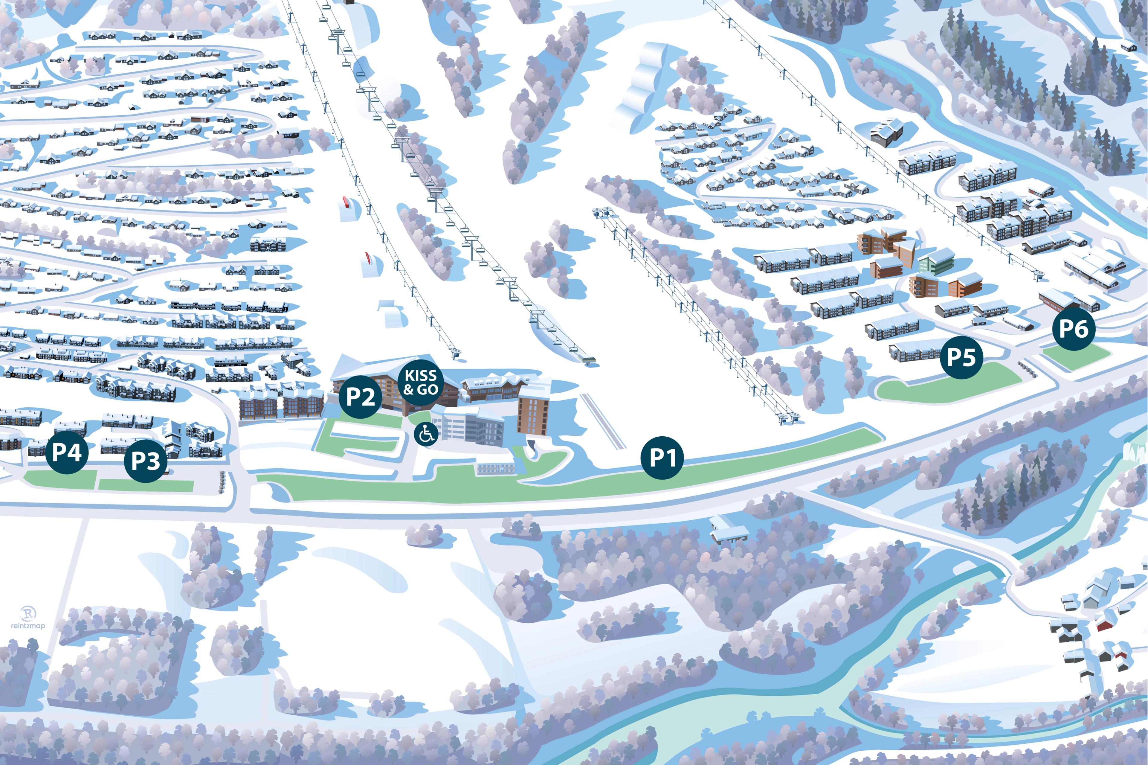 Kart over parkering i Myrkdalen