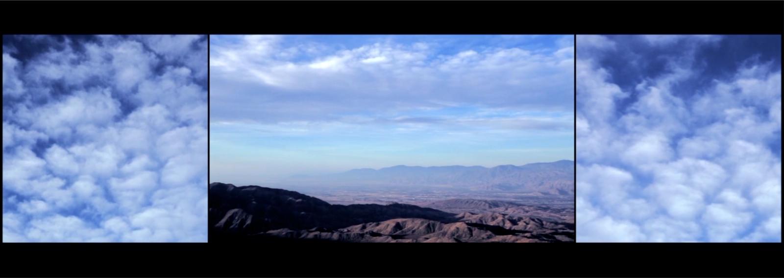 Three-channel still from Sadia Sadia’s The Transcendental Suite, filmed during her 2018 Leighton Artist Residency at Banff Centre, Alberta.