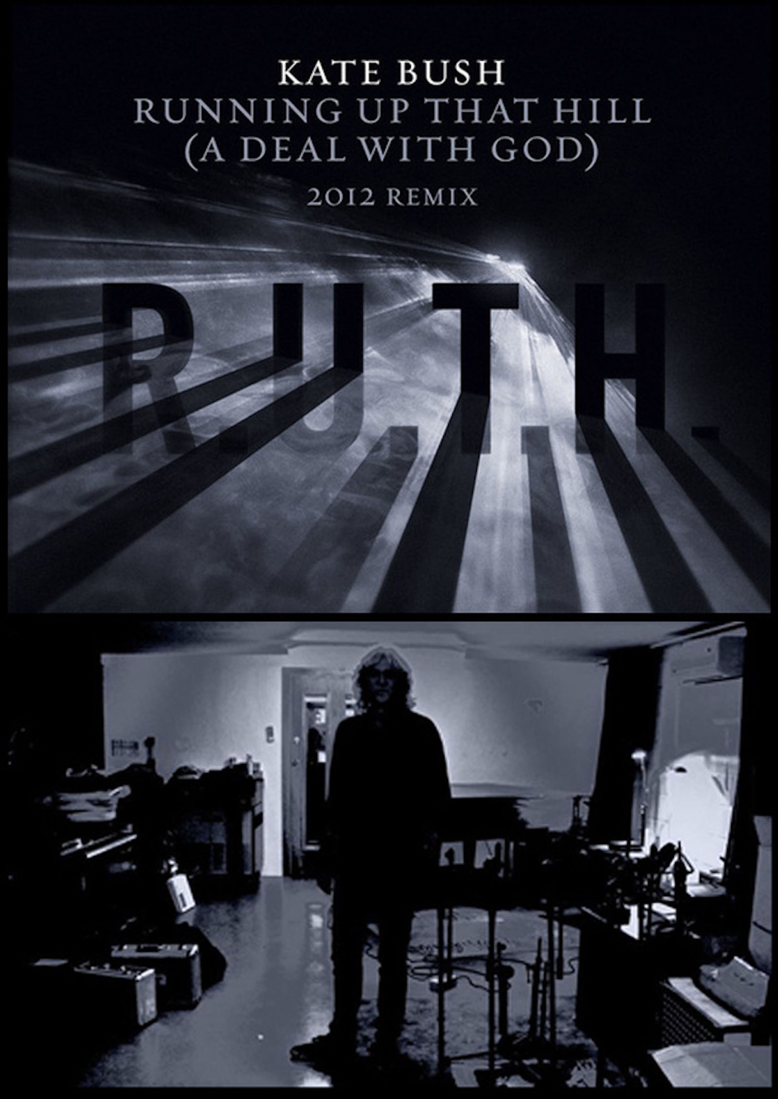 Kate Bush’s Running Up That Hill (A Deal With God) 2012 Remix artwork and Stephen W Tayler during the making of the remix, which was played in its entirety at the London 2012 Olympic Games Closing Ceremony.