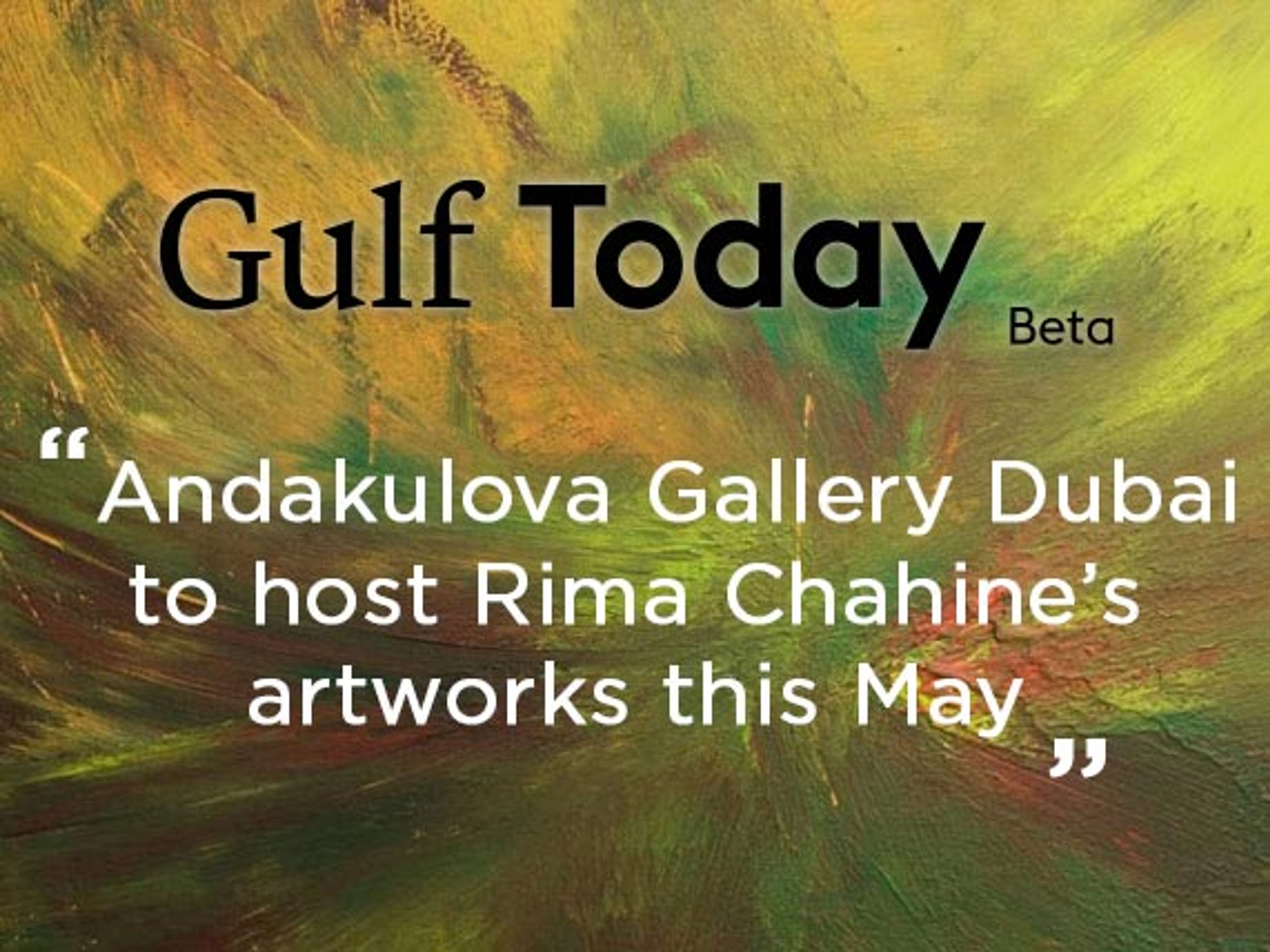 Rima Chahine’s by Gulf Today