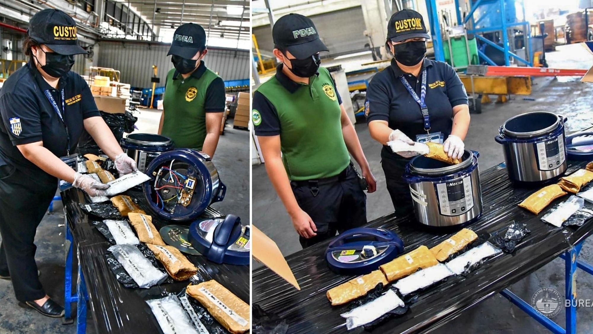 Gov't agents find  P6.8-M worth of shabu inside pressure cookers Photo BoC