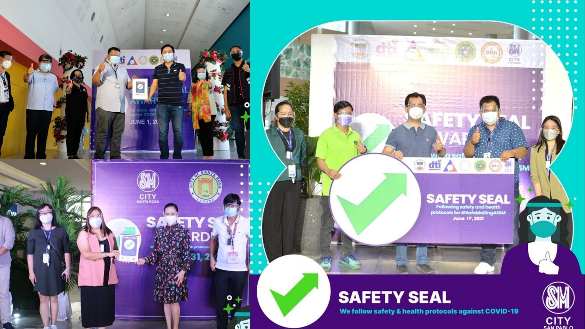 Sealed for safety All SM malls in Laguna earn DTI's coveted safety seal