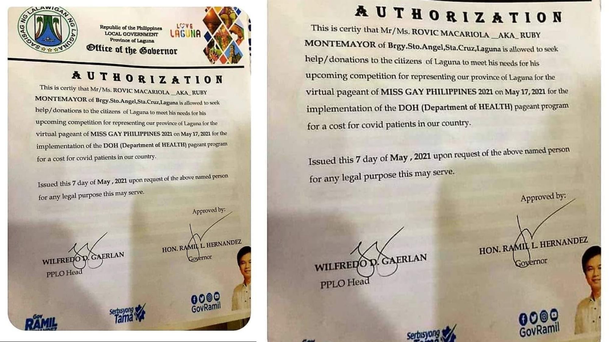Gov. Ramil warns vs. pageant modus