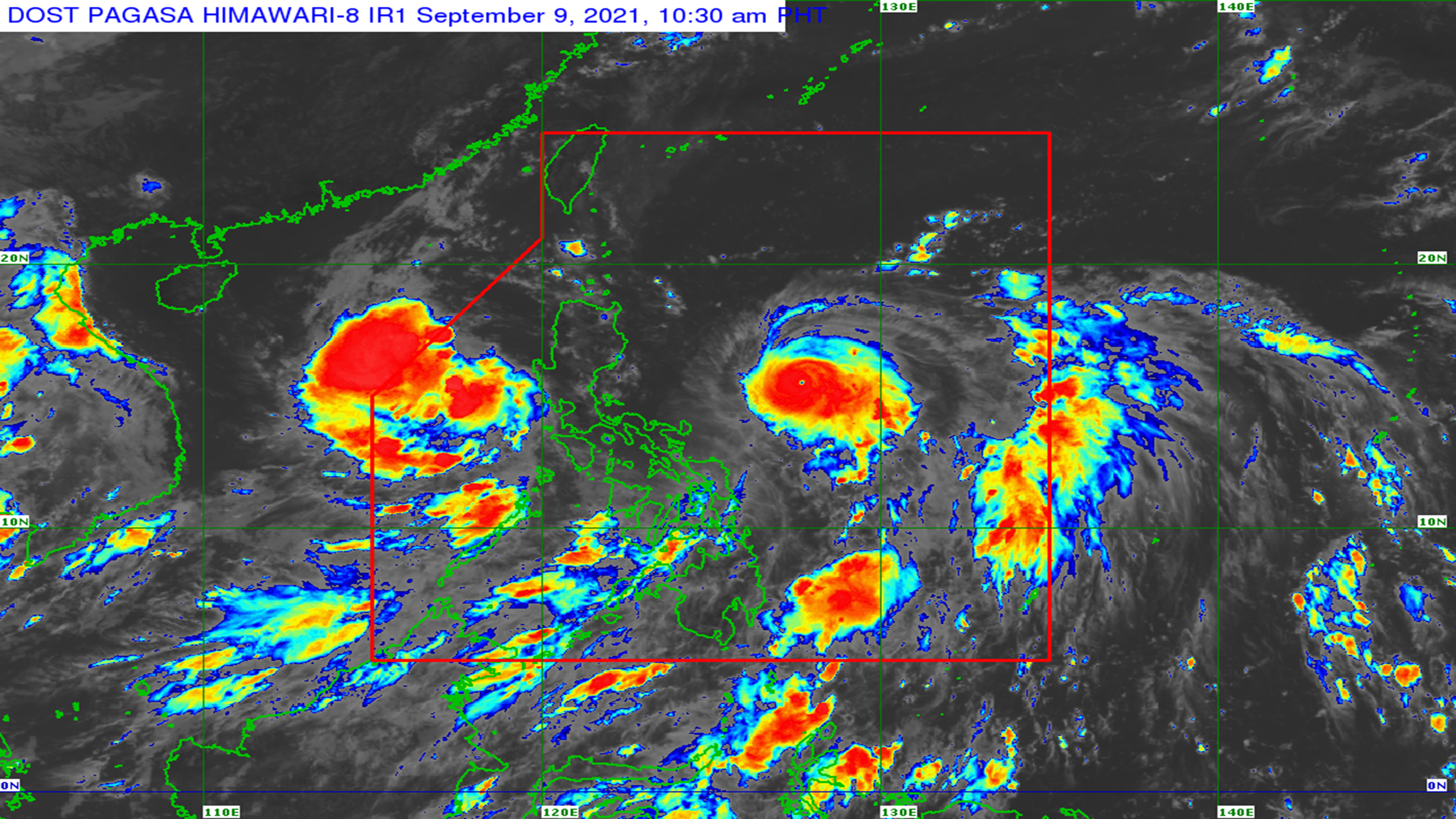 Signal No. 1 up in parts of Luzon due to 'Jolina', 'Kiko' photo from Dost_Pagasa