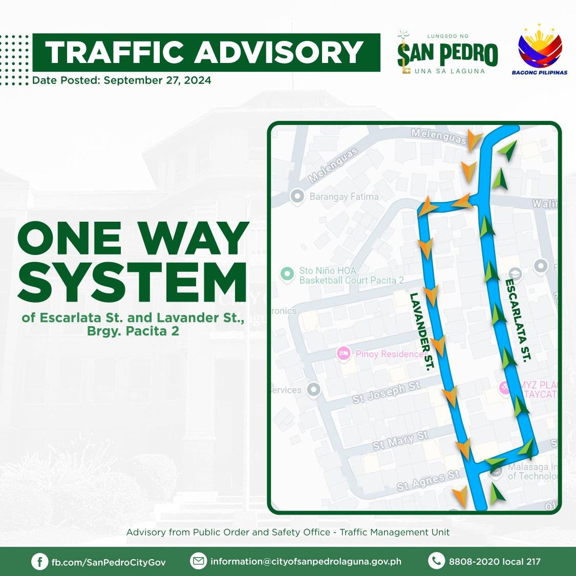 Alternative traffic routes, binuksan sa San Pedro City