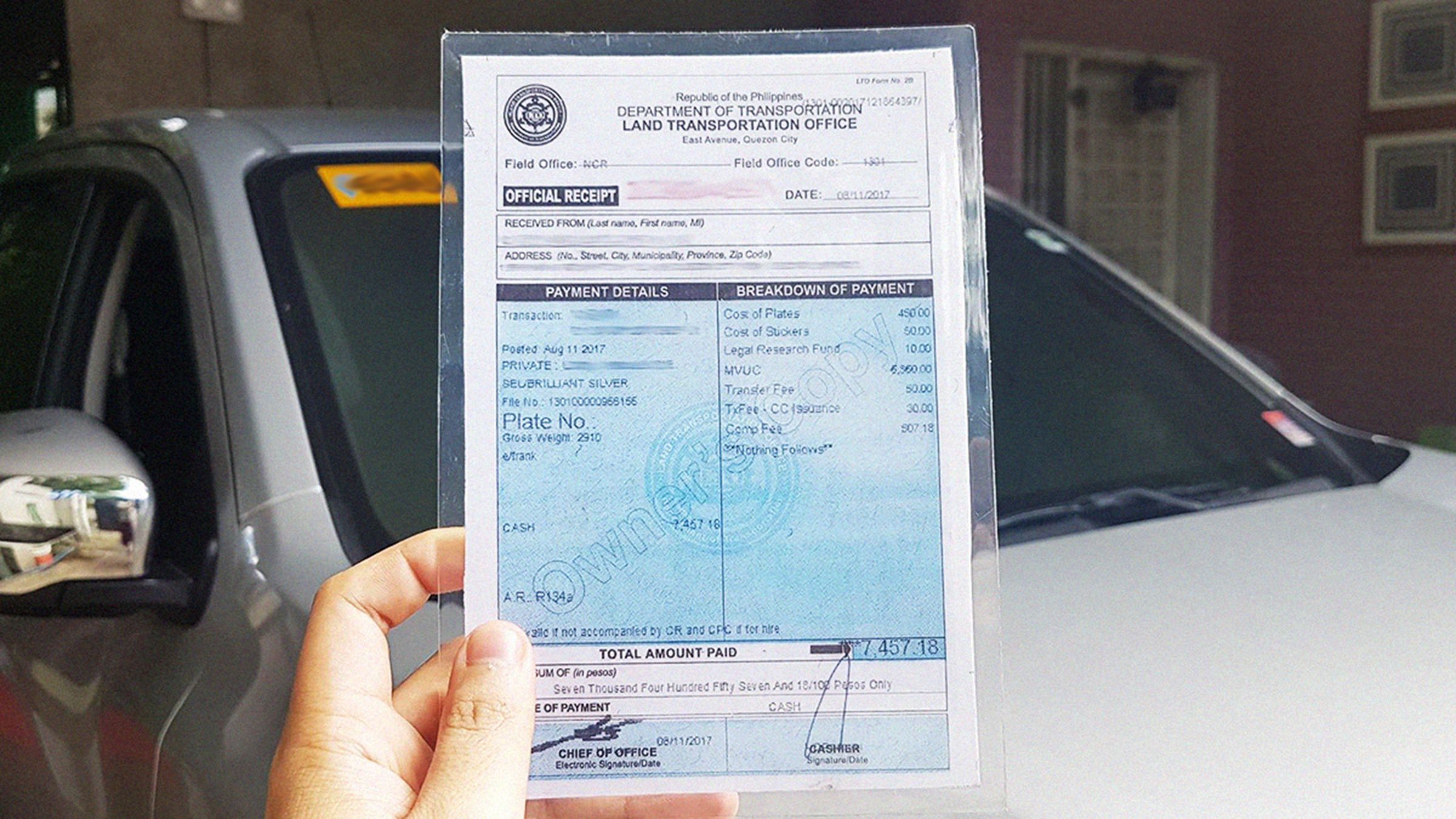 LTO extends validity of vehicle registration