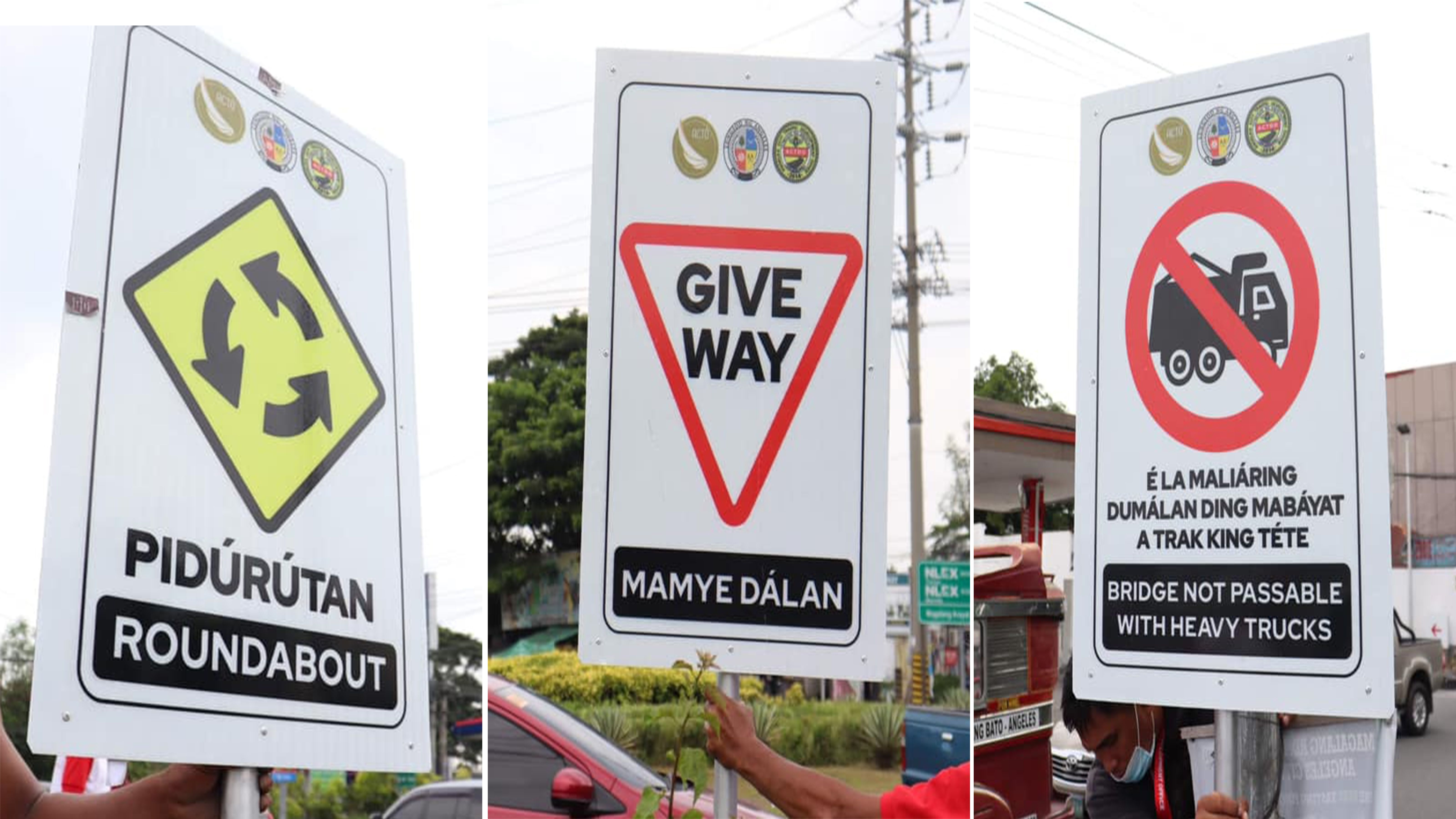 Preserving native tongue Kapampangan street signs up in Angeles City photo from City Information Office Angeles City