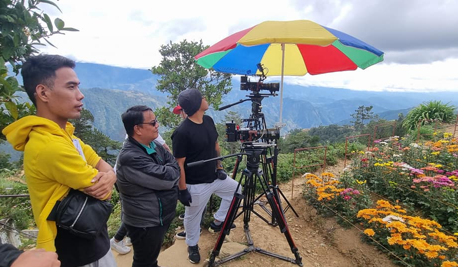 Baguio City suburb: A flower garden captured in a film