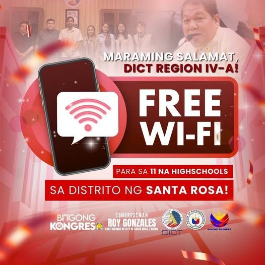 Free WiFi sa public schools sa Santa Rosa, malapit na!