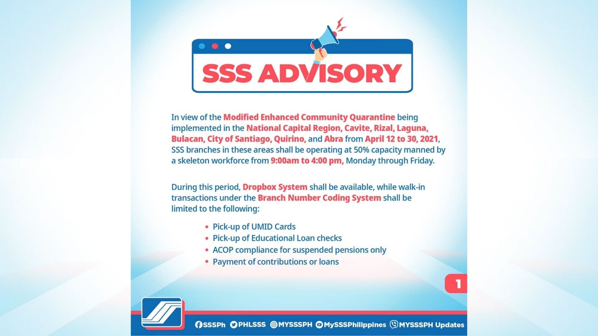 SSS Advisory