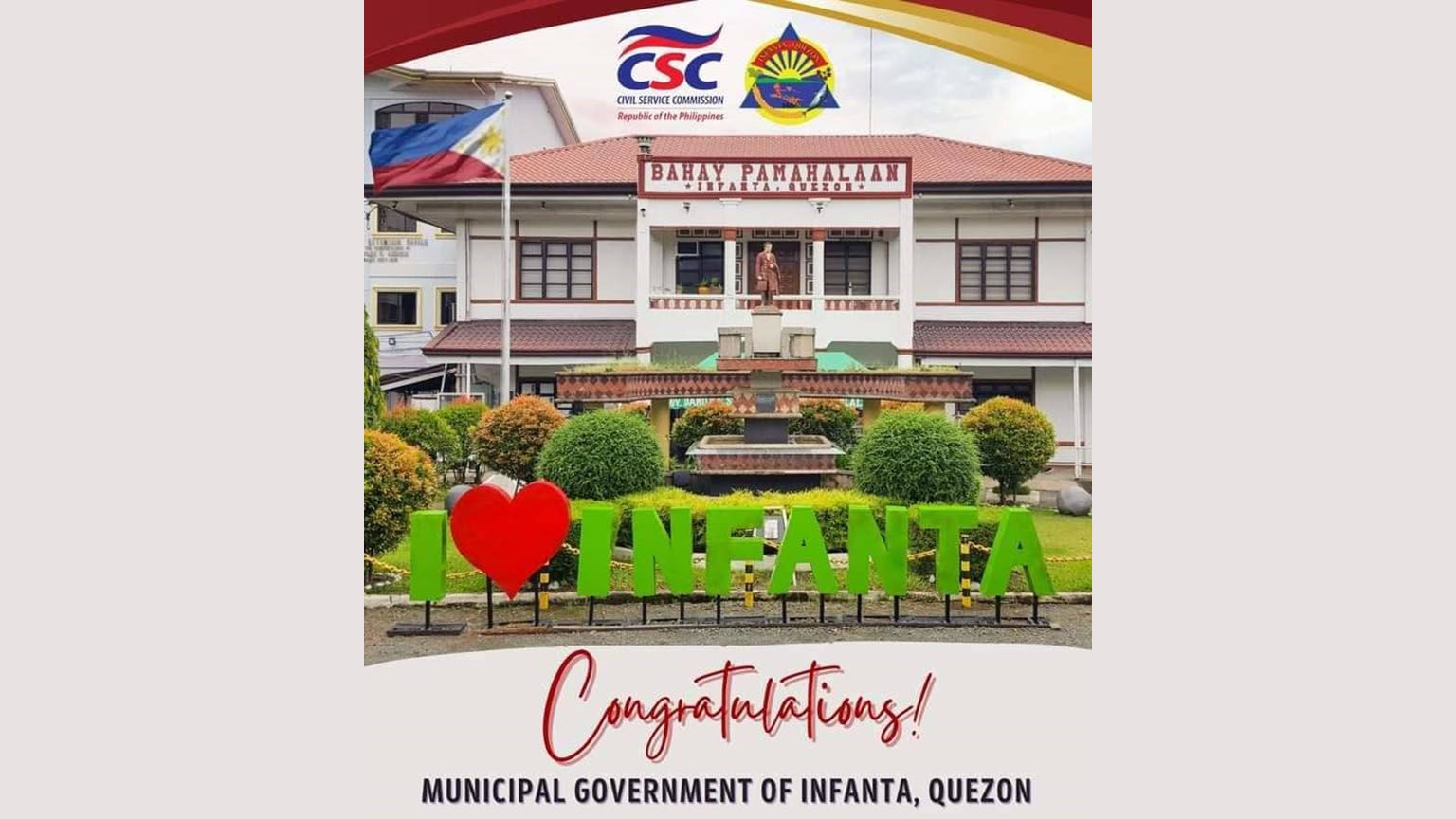 Infanta LGU is lauded by CSC for Covid-19 efforts