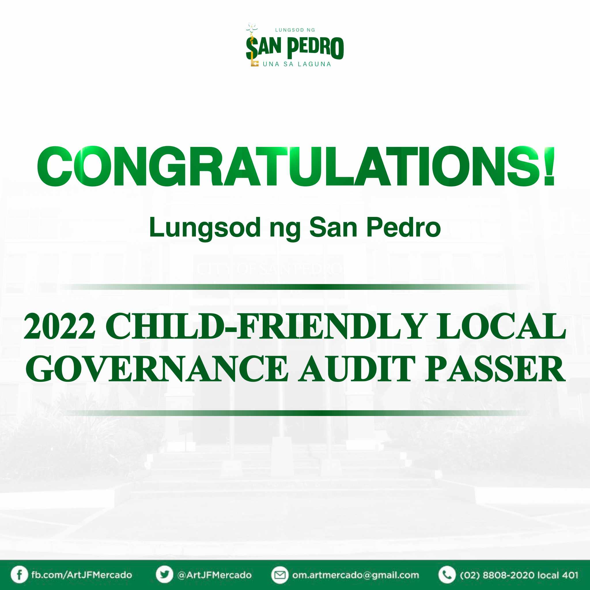 San Pedro LGU bags 6th Seal of Child-Friendly Local Governance Award