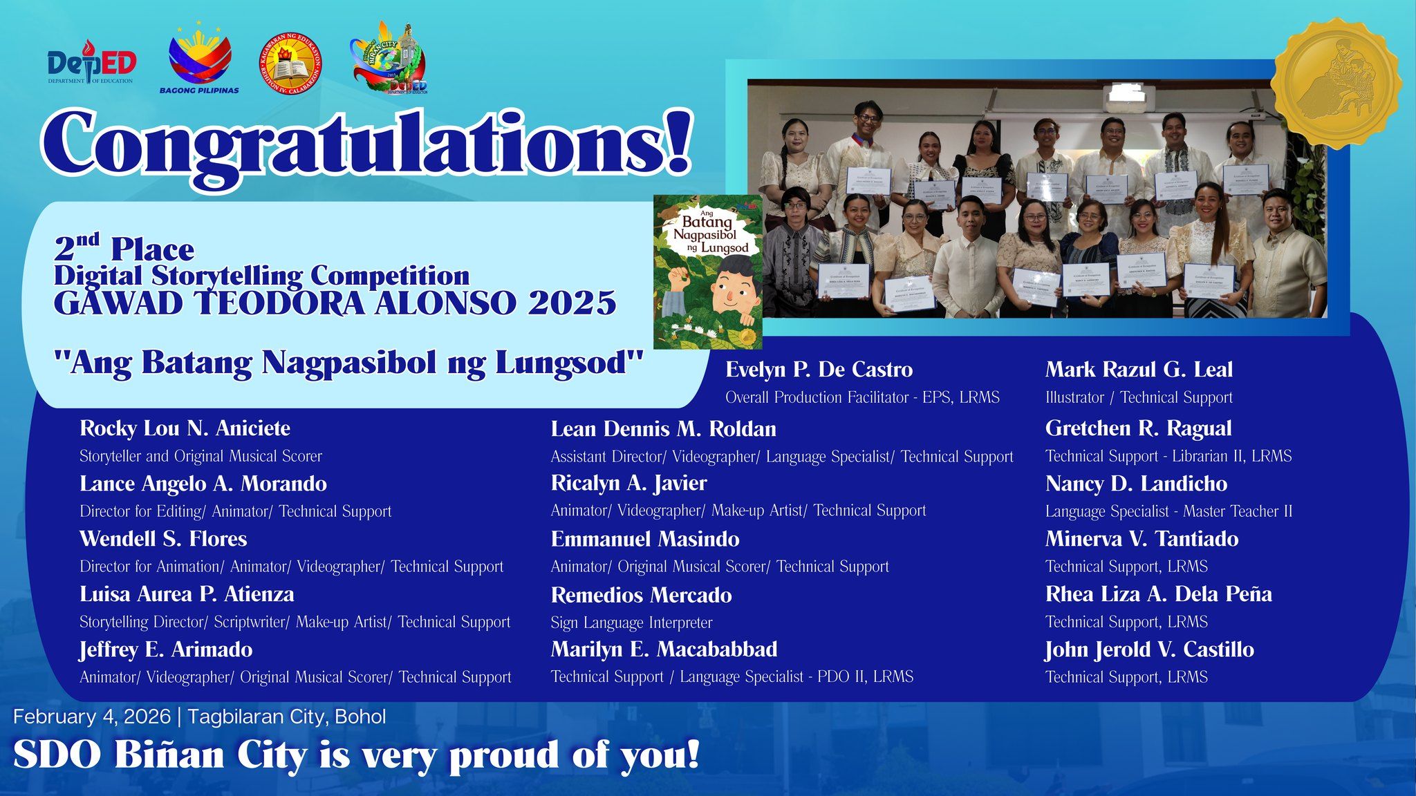 Biñan SDO, humakot ng parangal sa Gawad Teodora Alonzo