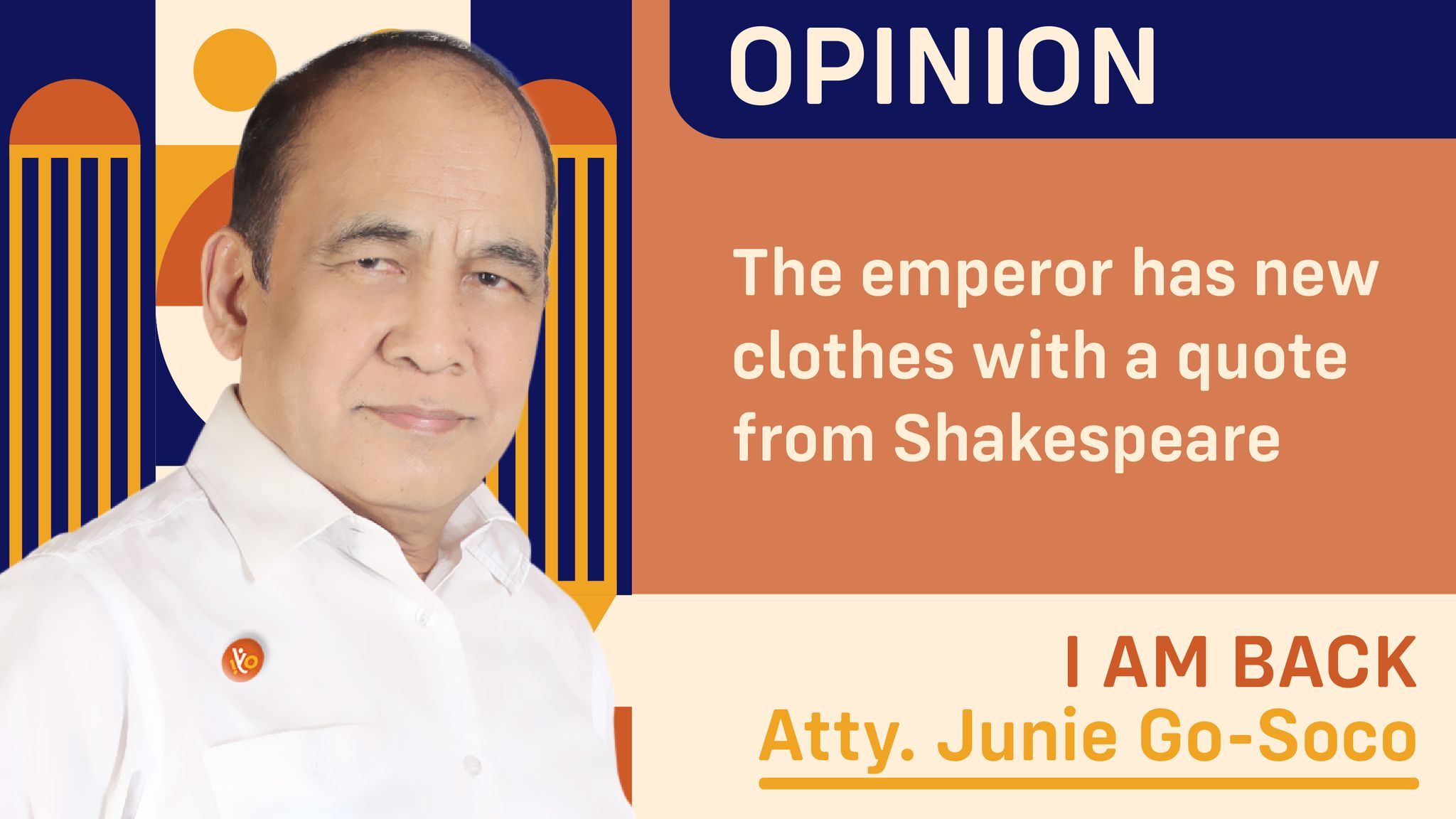 The emperor has new clothes with a quote from Shakespeare
