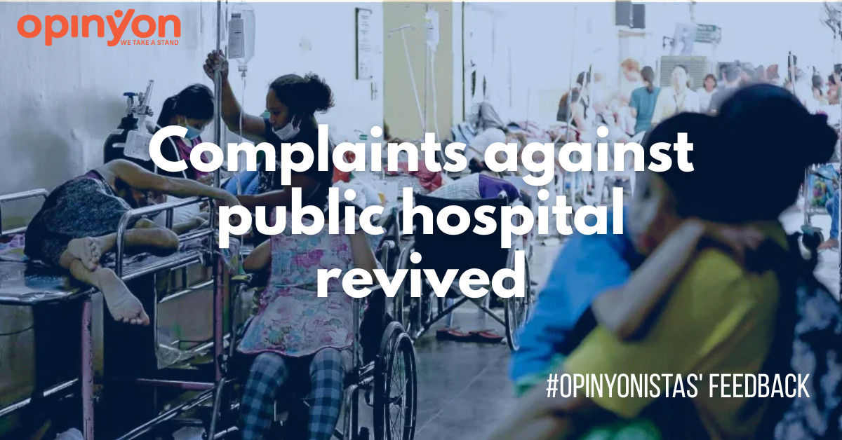 Complaints against public hospital revived