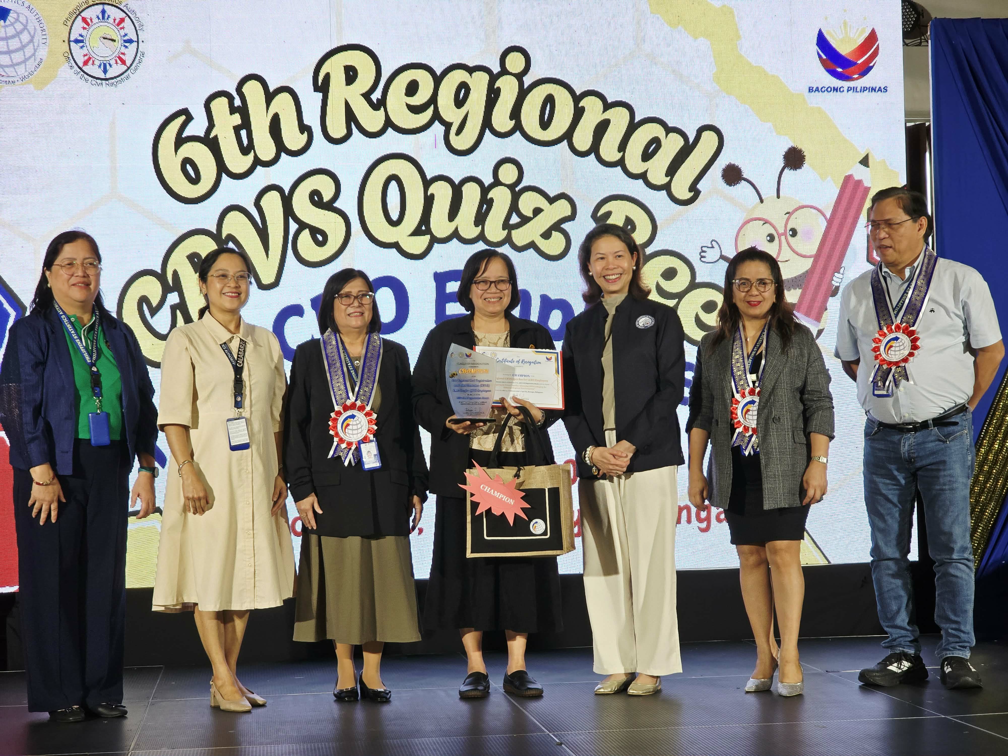 Batangas City, nanguna sa 6th Regional CRVS Quiz Bee