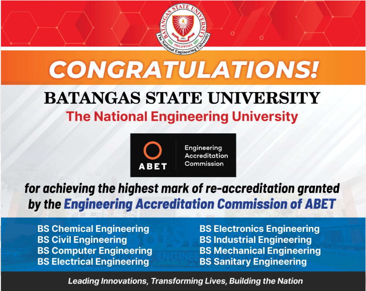 Batangas State U achieves the highest re-accreditation rating from USA-based EAC